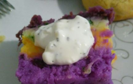 Запеканка из фиолетового картофеля